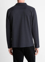 Herringbone Cotton-Blend Button-Front Shirt in Long Sleeve | VINCE Men