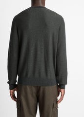 Geo-Jacquard Wool-Blend Crew Neck Sweater in Crew Neck | VINCE Men