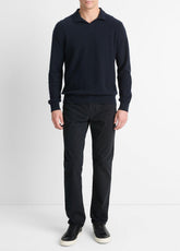 Plush Cashmere Johnny-Collar Polo in Sweaters | VINCE Men