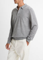 Wool Polo Sweater in Sweaters | VINCE Men