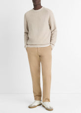 Geo-Jacquard Wool-Blend Crew Neck Sweater in Crew Neck | VINCE Men