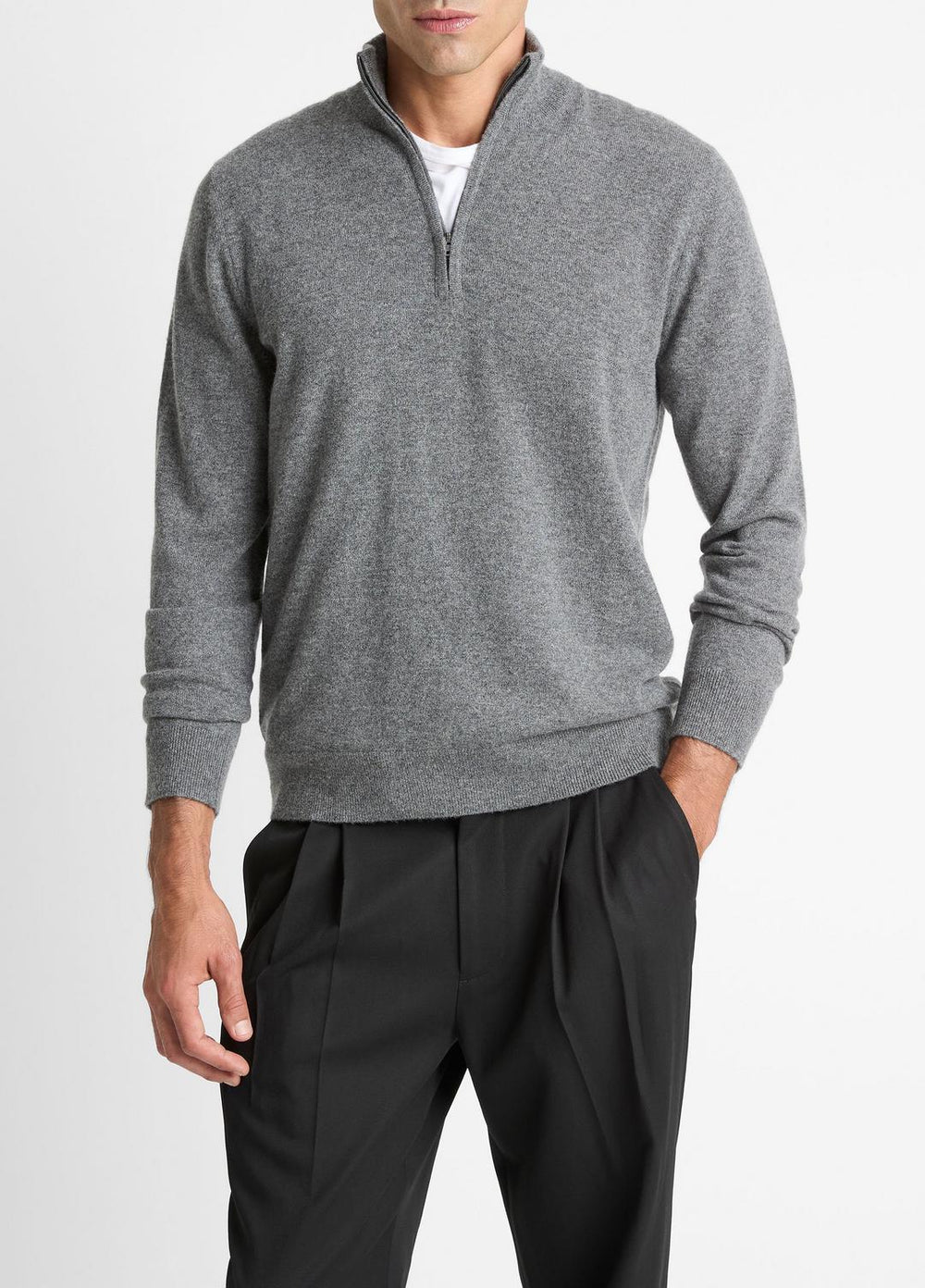 Cashmere Quarter-Zip Sweater in Quarter Zip | VINCE Men