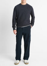 Geo-Jacquard Wool-Blend Crew Neck Sweater in Crew Neck | VINCE Men
