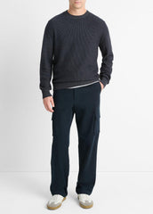 Geo-Jacquard Wool-Blend Crew Neck Sweater in Crew Neck | VINCE Men