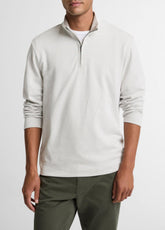 Double-Face Cotton-Blend Quarter-Zip Pullover in Quarter Zip | VINCE Men