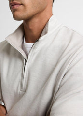Double-Face Cotton-Blend Quarter-Zip Pullover in Quarter Zip | VINCE Men