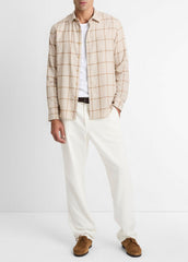 Rockery Plaid Cotton Button-Front Shirt in Long Sleeve | VINCE Men