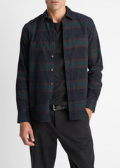 Holme Plaid Cotton Button-Front Shirt in Long Sleeve | VINCE Men