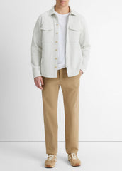 Double-Knit Cotton-Blend Piqué Shirt Jacket in Shirt Jackets | VINCE Men