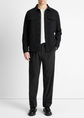 Double-Knit Cotton-Blend Piqué Shirt Jacket in Shirt Jackets | VINCE Men