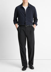 Cotton Piqué Button-Front Shirt in Long Sleeve | VINCE Men