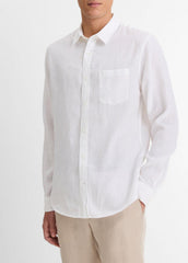Linen Long-Sleeve Shirt in Long Sleeve | VINCE Men