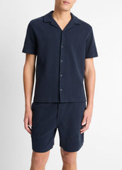 Cotton Bouclé Cabana Shirt in Short Sleeve | VINCE Men