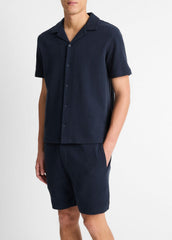 Cotton Bouclé Cabana Shirt in Short Sleeve | VINCE Men