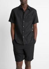 Linen Short-Sleeve Shirt in Short Sleeve | VINCE Men