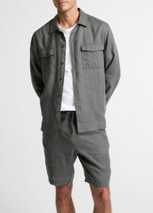 Linen Garage Shirt in Long Sleeve | VINCE Men
