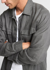 Linen Garage Shirt in Long Sleeve | VINCE Men