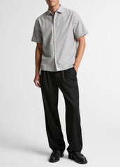 Cotton Short-Sleeve Button-Front Shirt in Short Sleeve | VINCE Men