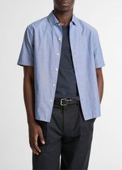 Cotton Short-Sleeve Button-Front Shirt in Short Sleeve | VINCE Men