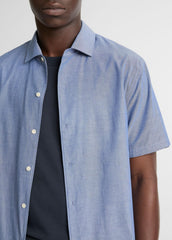 Cotton Short-Sleeve Button-Front Shirt in Short Sleeve | VINCE Men