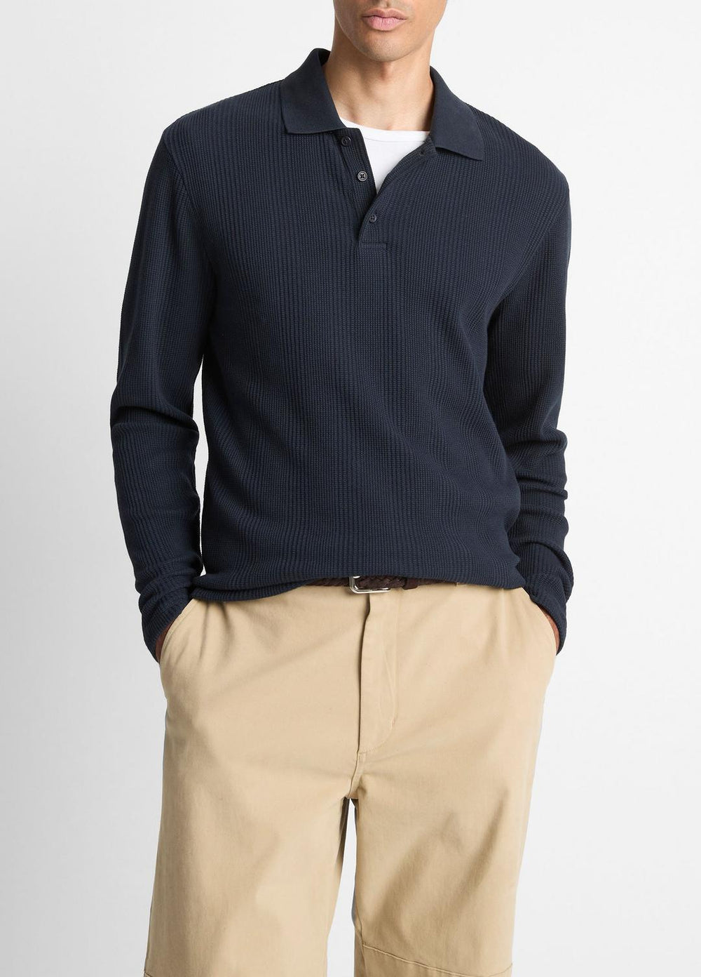 Variegated Cotton Polo Shirt in Henleys & Polos | VINCE Men