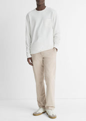 Sueded Jersey Long-Sleeve Pocket T-Shirt in Long Sleeve | VINCE Men