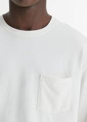Sueded Jersey Long-Sleeve Pocket T-Shirt in Long Sleeve | VINCE Men