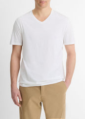 Pima Cotton V-Neck T-Shirt in Short Sleeve | VINCE Men