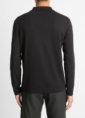 Milano Pima Cotton-Blend Johnny-Collar Shirt in Long Sleeve | VINCE Men
