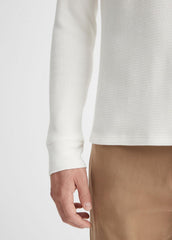 Pima Cotton-Blend Thermal Long-Sleeve Pullover in Long Sleeve | VINCE Men