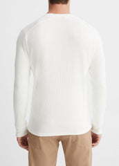 Pima Cotton-Blend Thermal Long-Sleeve Pullover in Long Sleeve | VINCE Men