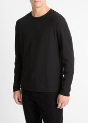 Pima Cotton Piqué Long-Sleeve T-Shirt in Long Sleeve | VINCE Men
