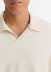 Milano Pima Cotton-Blend Johnny-Collar Shirt in Long Sleeve | VINCE Men