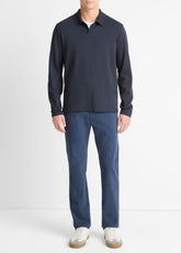 Milano Pima Cotton-Blend Johnny-Collar Shirt in Long Sleeve | VINCE Men