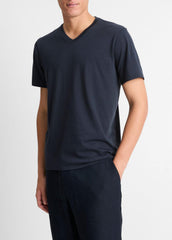 Pima Cotton V-Neck T-Shirt in Short Sleeve | VINCE Men