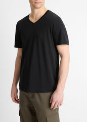 Pima Cotton V-Neck T-Shirt in Short Sleeve | VINCE Men
