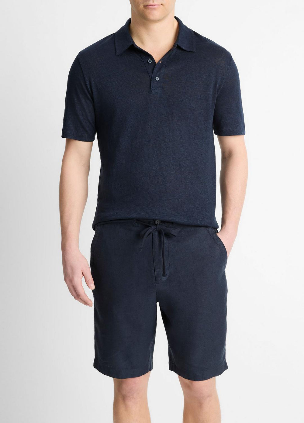 Linen Polo Shirt in Henleys & Polos | VINCE Men