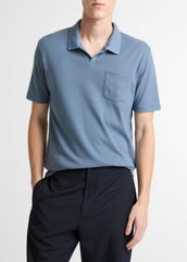 Garment Dye Cotton Polo Shirt in Short Sleeve | VINCE Men
