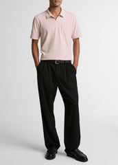 Cotton-Blend Johnny-Collar Polo Shirt in Henleys & Polos | VINCE Men