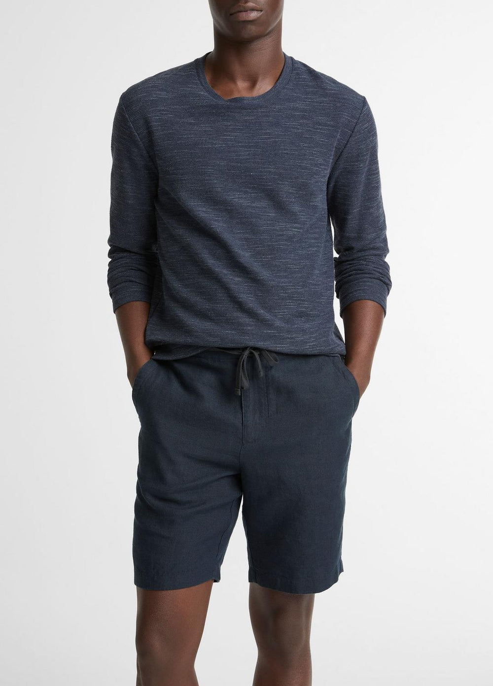 Double-Knit Cotton-Blend Long-Sleeve Shirt in Long Sleeve | VINCE Men