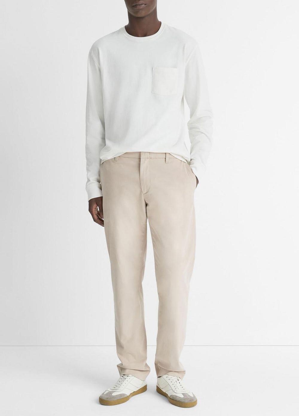 Dylan Slim Cotton Chino Pant in Trousers | VINCE Men
