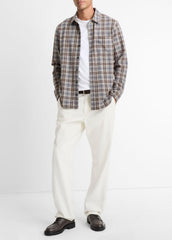 Plaid Cotton-Blend Shirt Jacket in Shirt Jackets | VINCE Men
