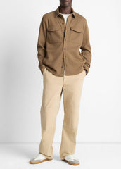 Double-Knit Cotton-Blend Piqué Shirt Jacket in Shirt Jackets | VINCE Men