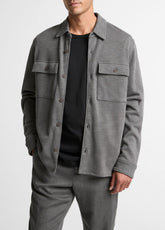 Double-Slub Cotton-Blend Shirt Jacket in Jackets | VINCE Men