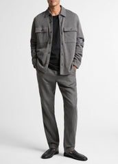 Double-Slub Cotton-Blend Shirt Jacket in Jackets | VINCE Men