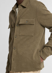 Double-Slub Cotton-Blend Shirt Jacket in Jackets | VINCE Men