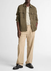 Double-Slub Cotton-Blend Shirt Jacket in Jackets | VINCE Men