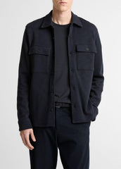 Double-Slub Cotton-Blend Shirt Jacket in Jackets | VINCE Men