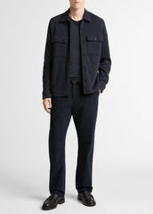 Double-Slub Cotton-Blend Shirt Jacket in Jackets | VINCE Men