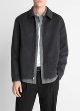 Splittable Wool-Blend Zip-Front Jacket in Jackets | VINCE Men